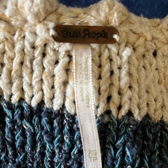 Free People Sailor’s Song Sweater Cropped w/Drawstring Waist Size  XSmall - Picture 13 of 14